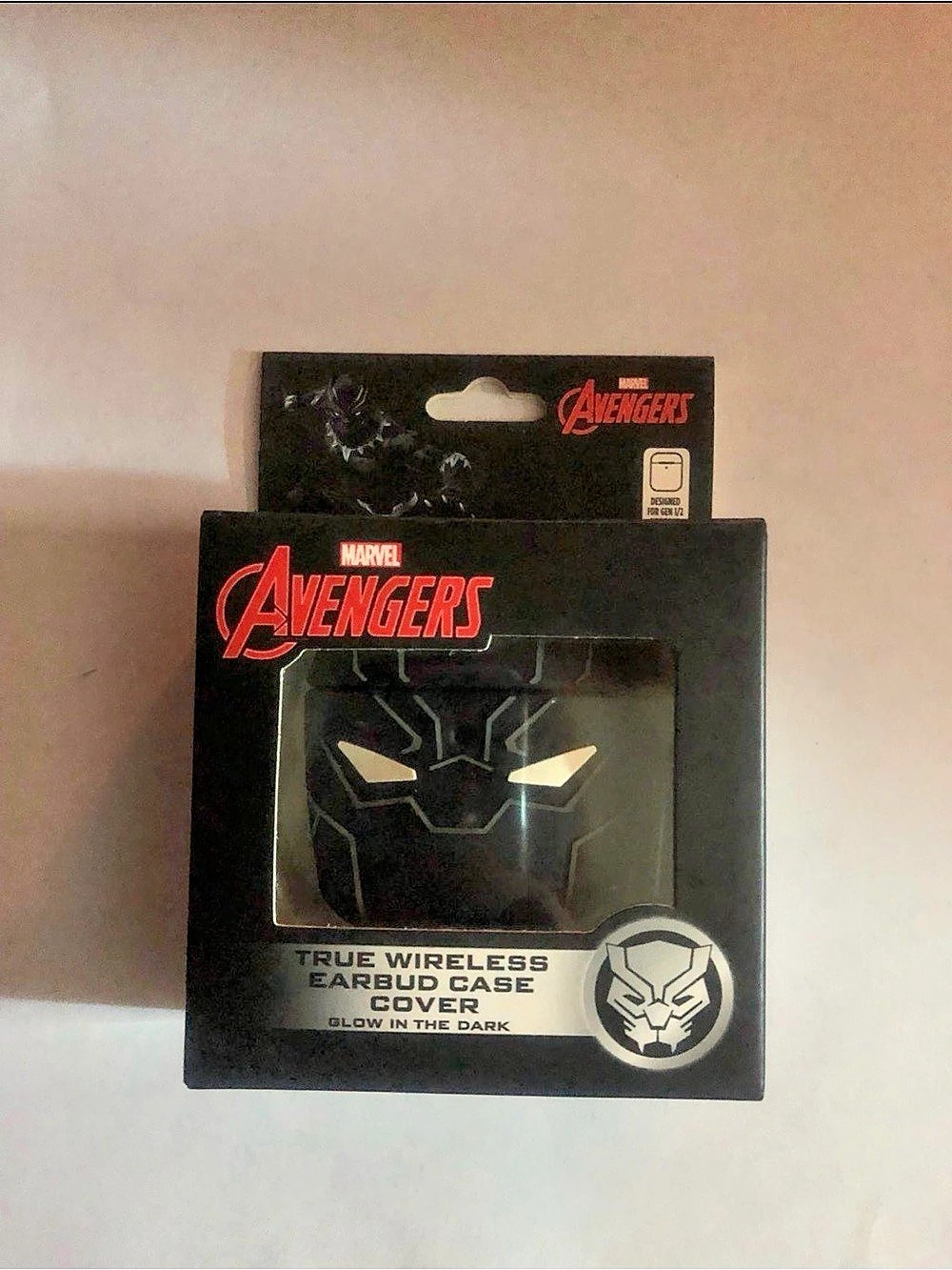 Marvel Black Panther True Wireless Earbud Case Cover Glow in the Dark Black
